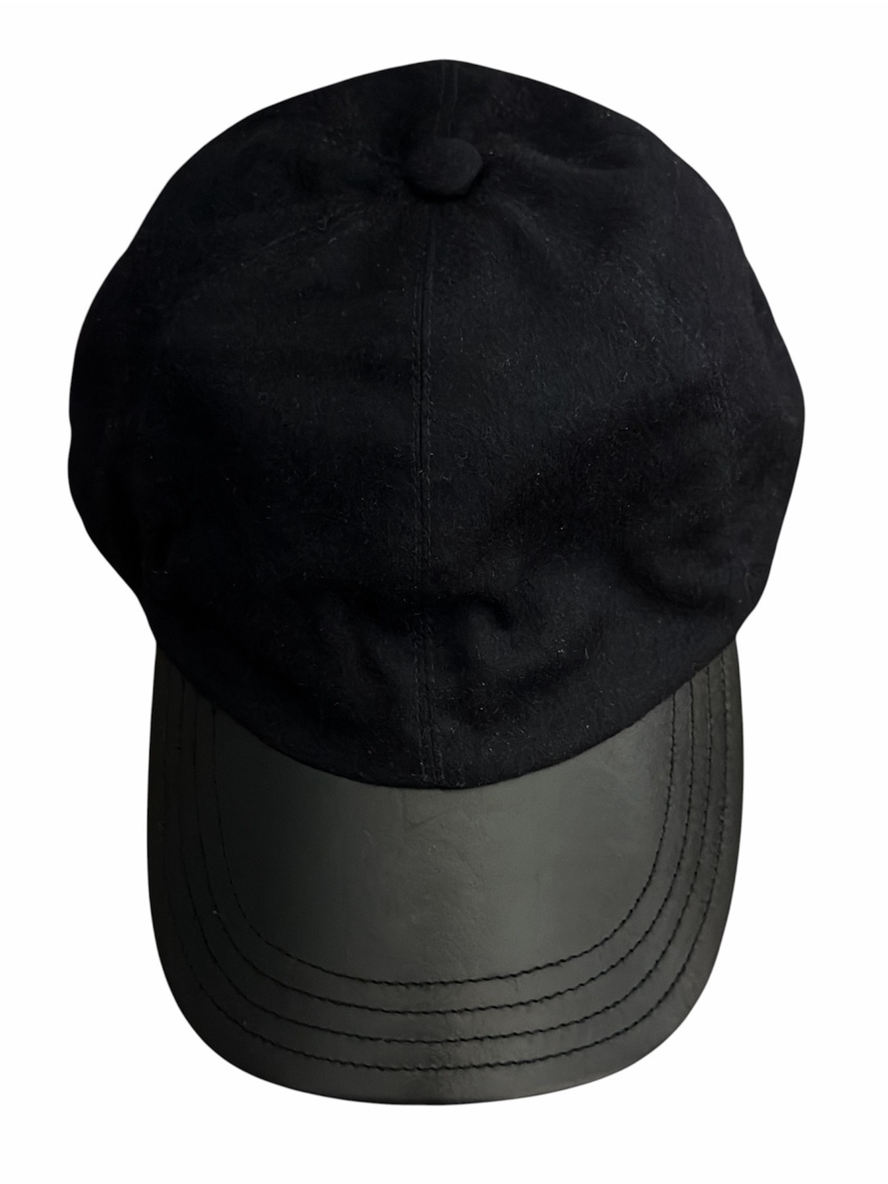 Neiman Marcus Wool And LeatherCap